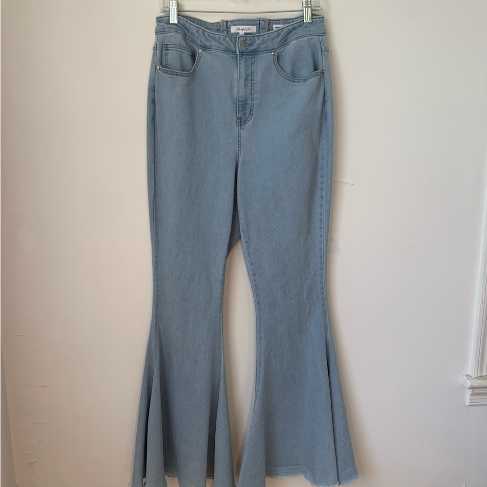 A Beautiful Soul Bell Bottom Lace Up Jeans